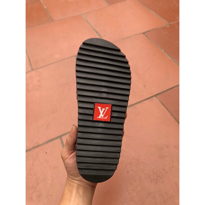 Dép Da Nam LVL  Hai màu xanh + đỏ full size 38-43