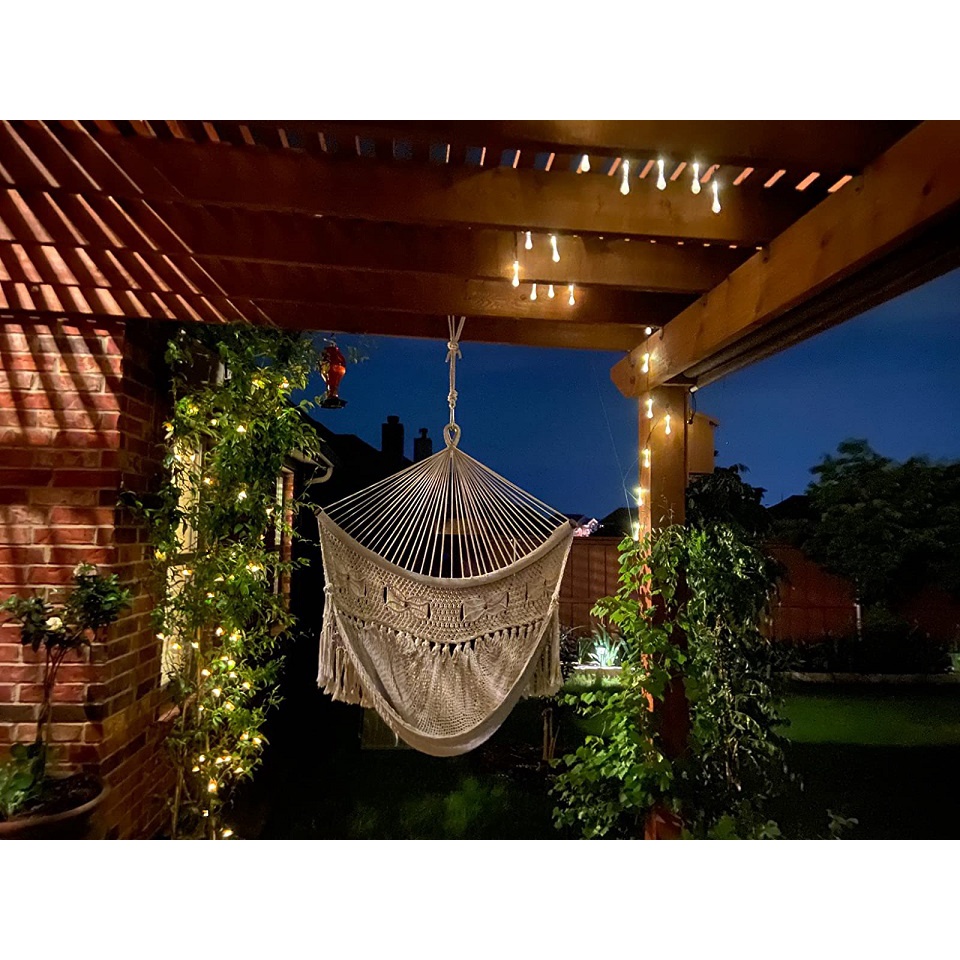 Đèn năng lượng mặt trời led dây 60 bóng hình giọt nước 11m 8 kiểu nháy có điều khiển