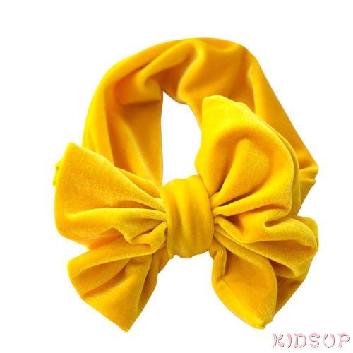 Băng đô nơ co giãn màu trơn thời trang cho bé gái