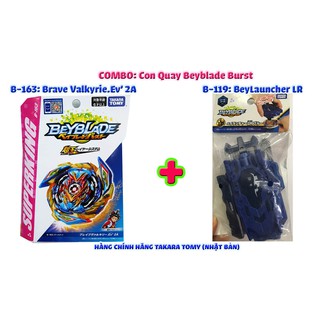 Combo: Con Quay Beyblade Burst Superking B-163 Brave Valkyrie +Tay quay B-119 LR (Trái + Phải) TAKARA TOMY (Hàng có sẵn)