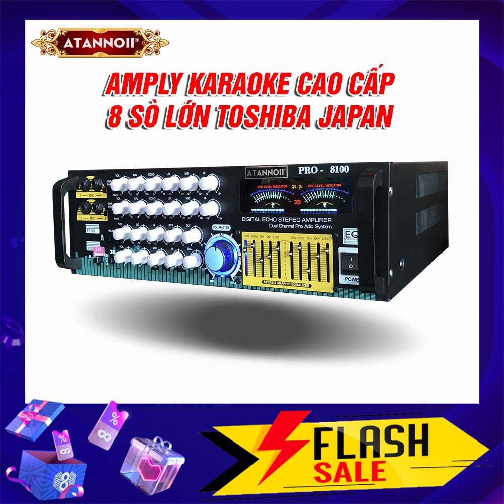 Ampli Bluetooth Usb karaoke sân khấu, Amply nghe nhạc gia đình ATANNOII PRO-8100 Tích hợp Equalizer