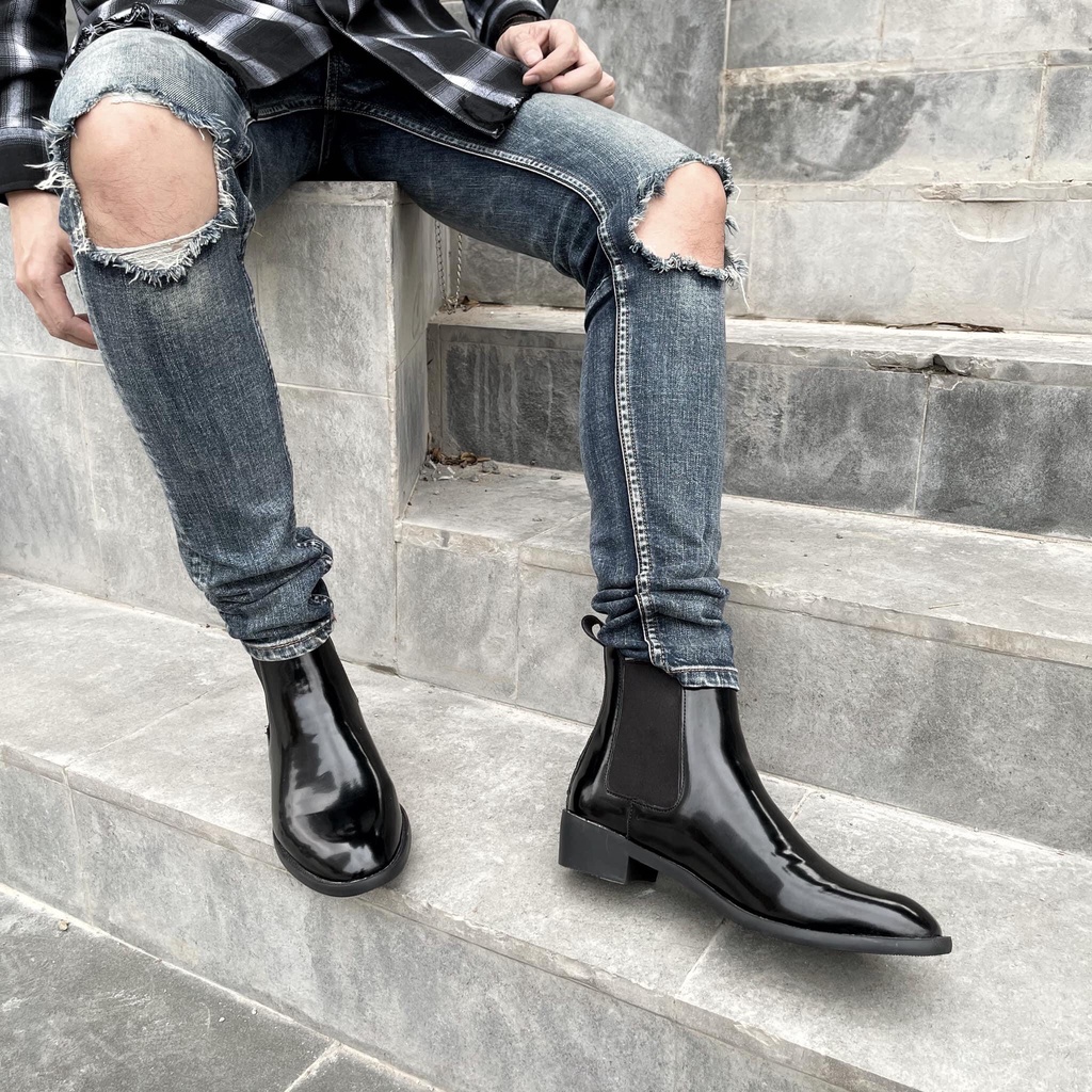 Giày Da Nam Công Sở Chelsea boots Tăng Chiều Cao