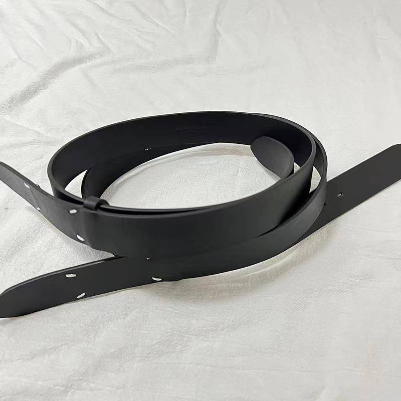 Thắt Lưng Da Màu Trắng Đen Phong Cách Tối Giản MM6 MM6