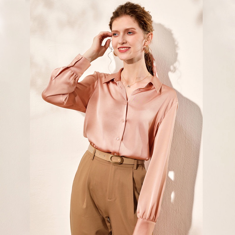 Áo sơ mi phồng satin LYNO AB0089