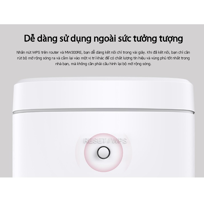 Bộ mở rộng sóng Wi-Fi Mercusys tốc độ 300Mbps MW300RE