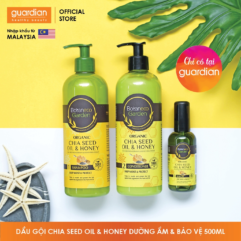 Dầu gội Botaneco Garden Chia seed & Honey dưỡng ẩm sâu và bảo vệ 500ml