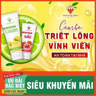 Combo Kem Tẩy Lông Chanh Gấc Diamond Skin Vĩnh Viễn