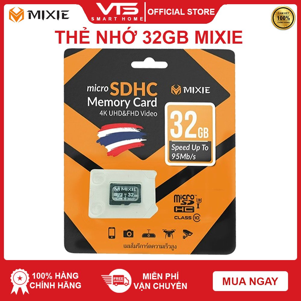 Thẻ nhớ Micro SD Mixie 32GB 95MB/s U3, Chuyên dụng cho Camera Chính Hãng, Bảo Hành 3 Năm - VTS Store