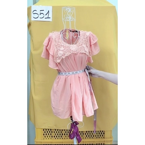 áo voan hồng bánh bèo freesize.S51