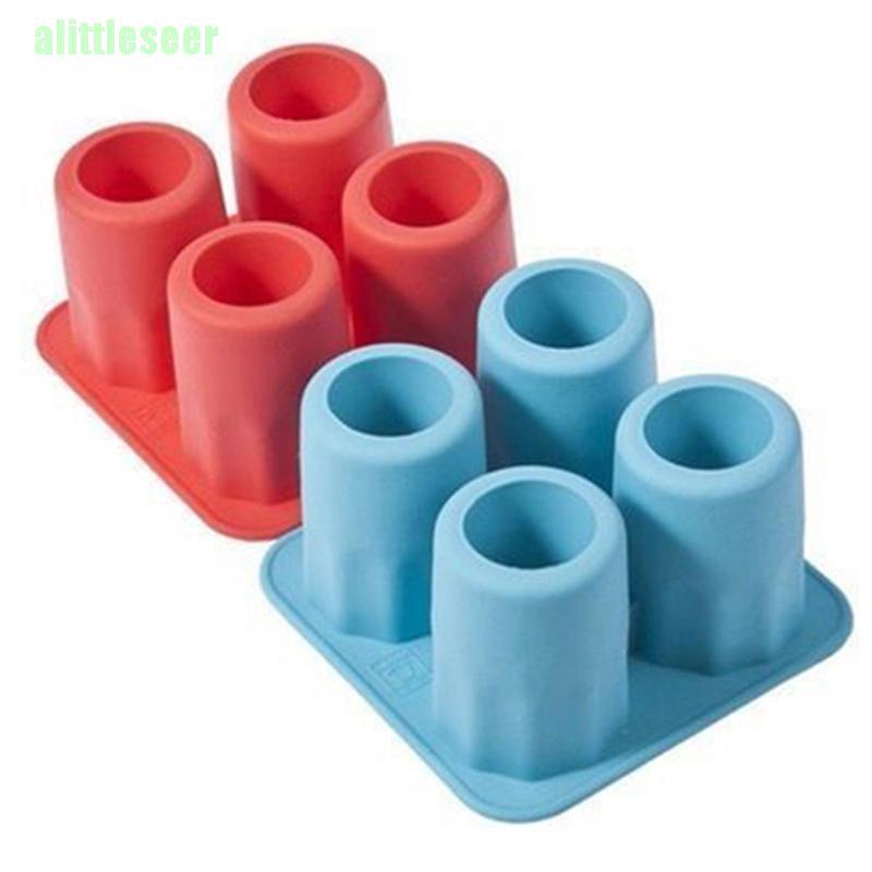 Khuôn Silicone Làm Đá Viên 4 Ngăn Hình Chiếc Cốc