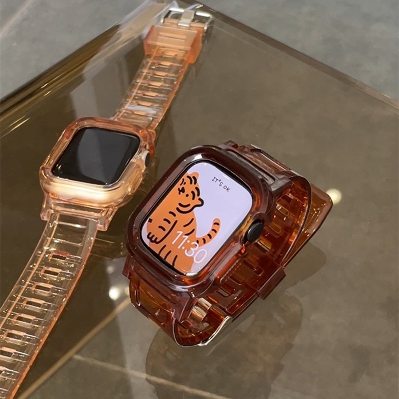 Ốp Bảo Vệ Bằng Silicone Trong Suốt Cho Đồng Hồ Apple watch ultra 8 7 6 SE 5 4 3 2 49mm 45mm 41mm 40mm 44mm 42mm 38mm 2022