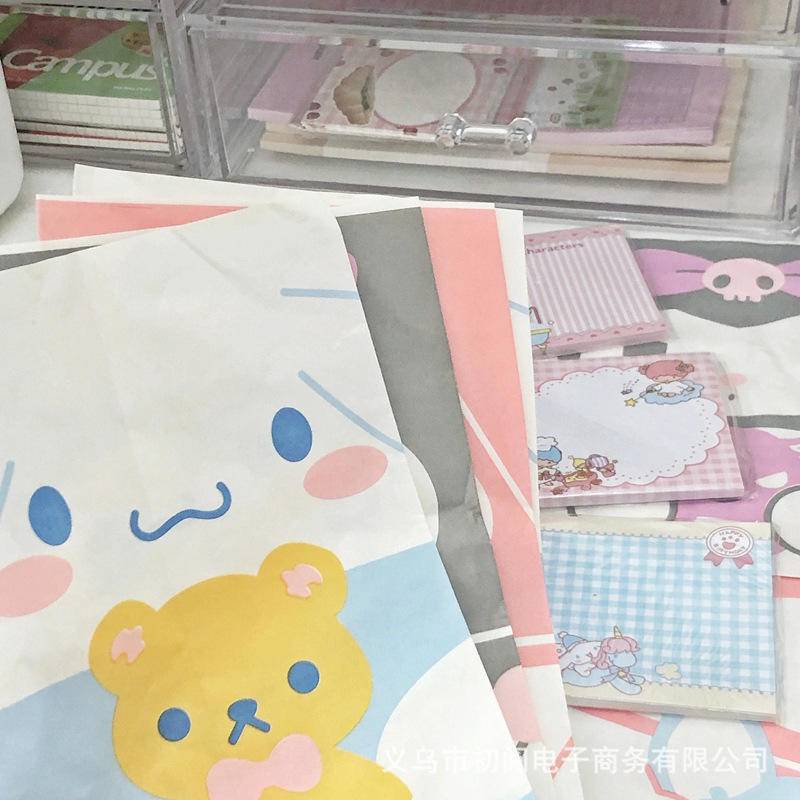 Set 5 Túi Giấy Kraft Đựng Quà Sinh Nhật / Thức Ăn In Hình Sanrio mymelody Kuromi Cinnamoroll