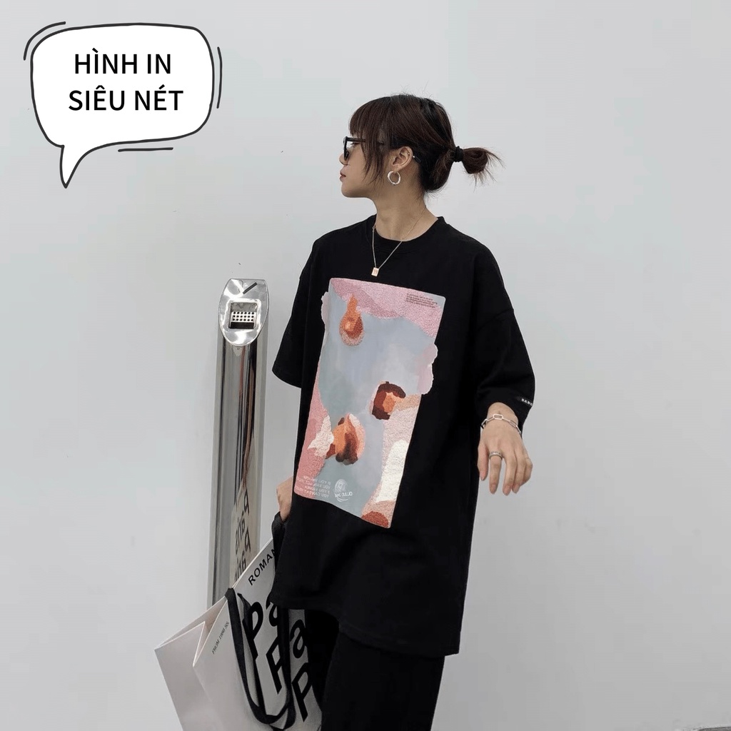 Áo Thun Tay Lỡ Min Room, Áo Phông Unisex Nam Nữ In 3 PEOPLE AT3