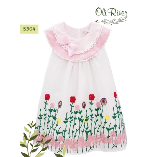 Váy tiểu thư thiêu hoa OLIRIVER chính hãng Auth cho bé gái 2-6t
