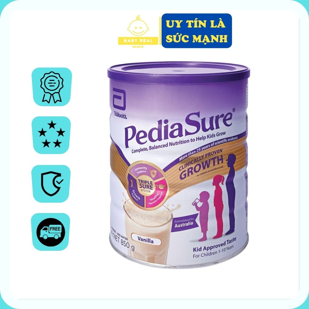 Sữa PediaSure Úc Nắp Tím 850G (trẻ từ 1-10 tuổi)