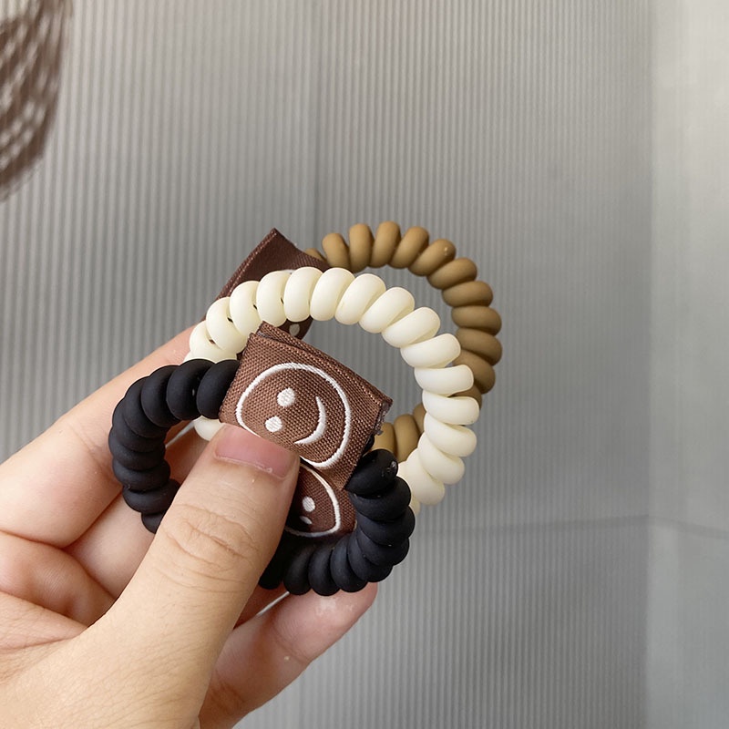 Dây buộc tóc co giãn hình mặt cười nhiều màu sắc