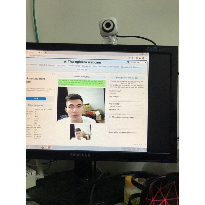 Webcam chân cao kèm mic có led sáng