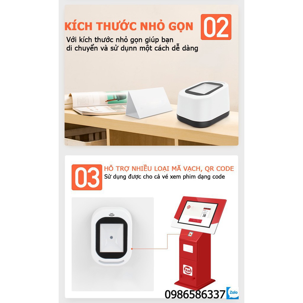 Máy quét mã vạch, QR code ChiTeng T97 hỗ trợ thanh toán qua màn hình mobile