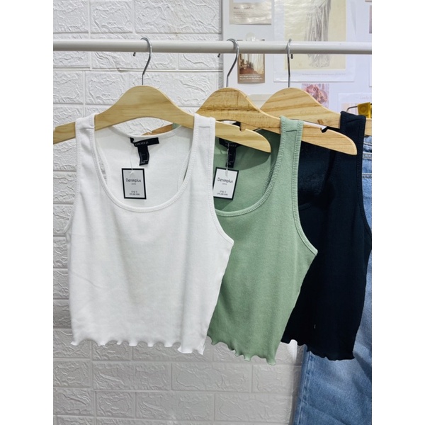 Áo thun ba lỗ chất gân form croptop 3 màu vnxkf21