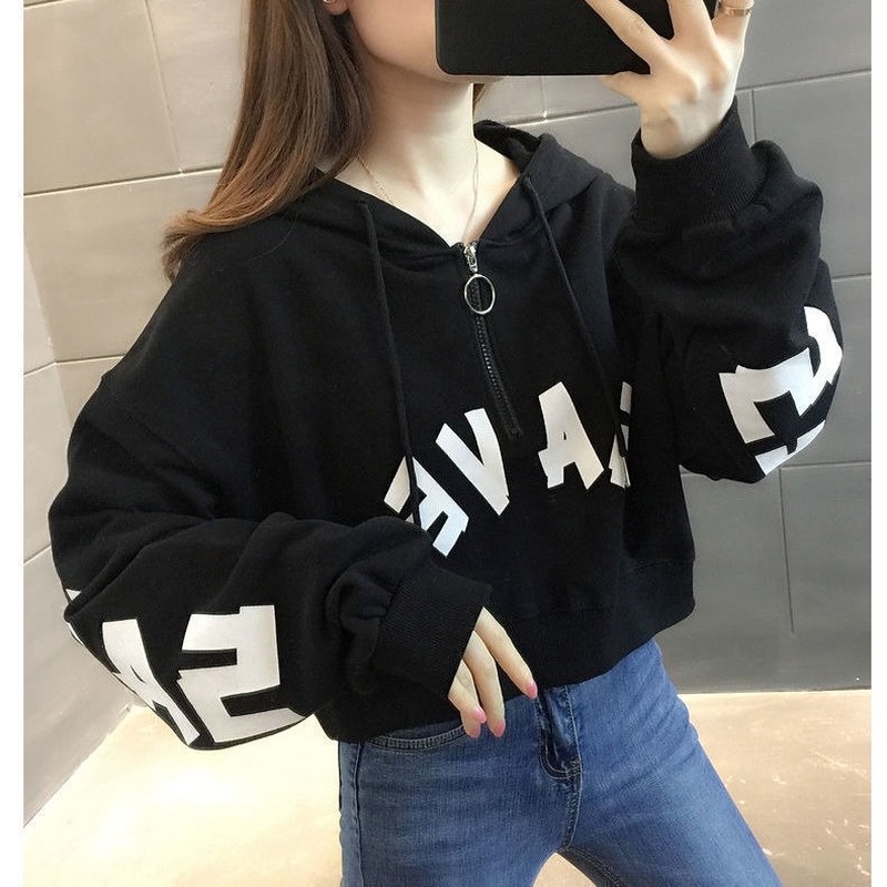 Áo Sweater Dáng Ngắn Mỏng Lưng Cao Phong Cách Đường Phố Hàn Quốc Thời Trang Xuân Thu 2022 Cho Nữ