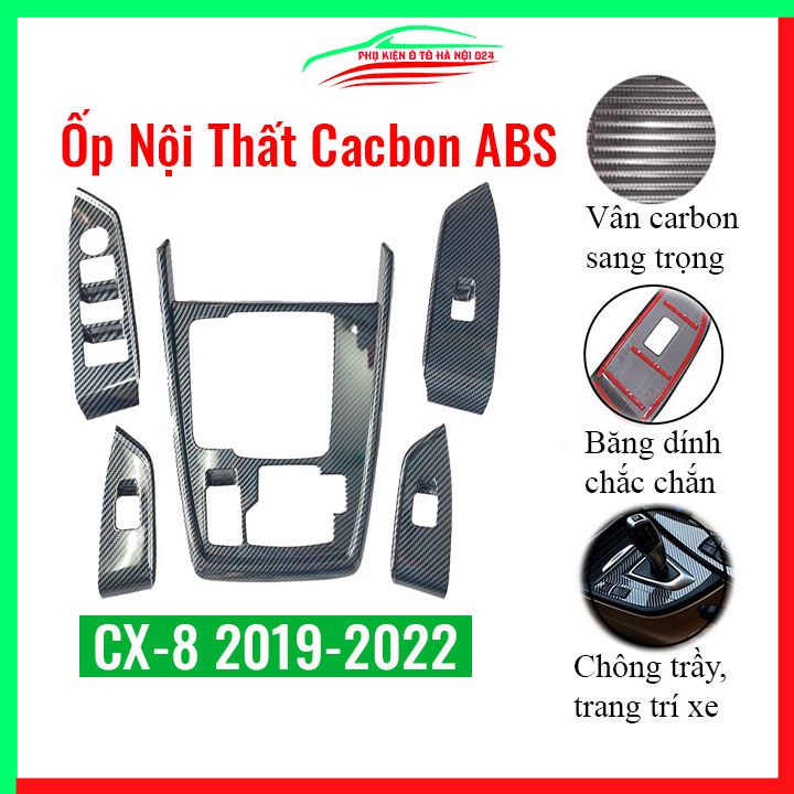 Ốp nội thất xe ô tô CX8, CX-8 2019-2024 nhựa ABS vân cacbon