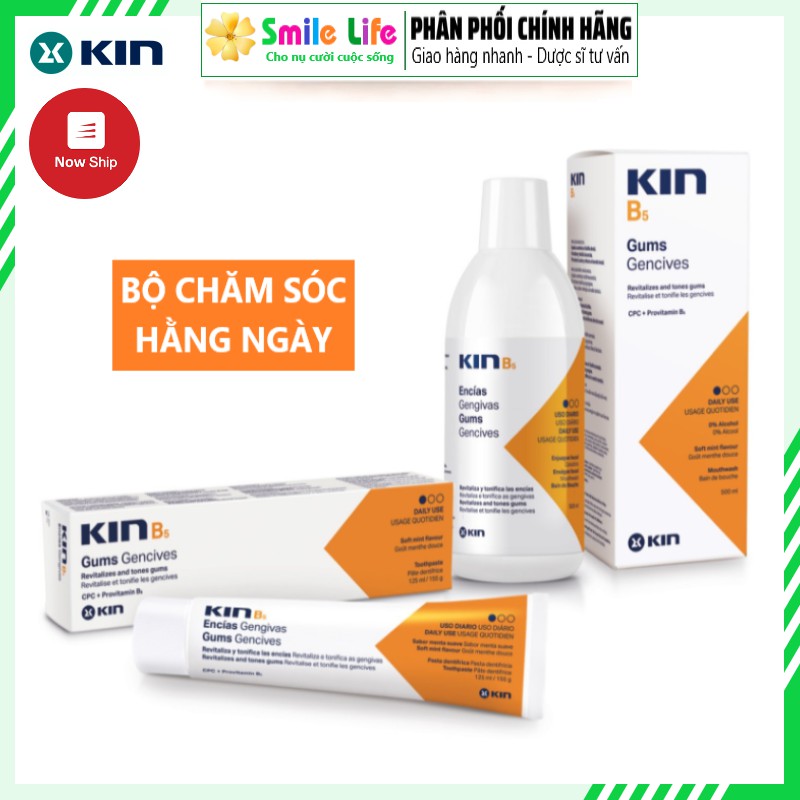 SMILE LIFE | COMBO Phục Hồi: Bộ Súc Miệng &amp; Đánh Răng Cao Cấp KinB5 ® - DÙNG HẰNG NGÀY GIÚP PHỤC HỒI MÔ NƯỚU &amp; MEN RĂNG