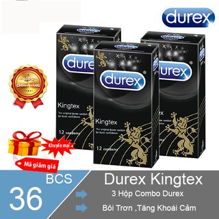 [ Giá Sỉ ] 3 Hộp Bao Cao Su Durex Kingtex Ôm Sát - Kéo Dài Thời Gian Quan Hệ