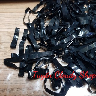 Túi thun cột tóc màu đen loại dày 0,5cm ko đứt thun buộc tóc to đại