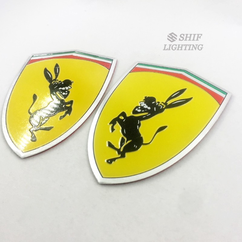 FERRARI 1 Miếng dán Logo Donkey bằng nhôm trang trí xe hơi