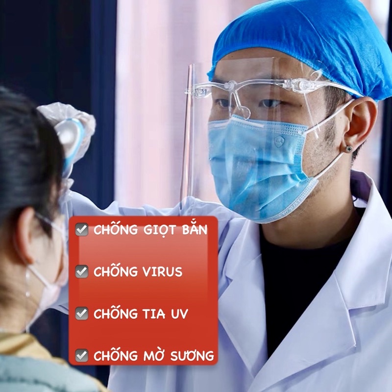 HÀNG LOẠI 1 - Mắt Kính Chống Dịch Bảo Hộ FACE SHIELD Chống Giọt Bắn, Sương Mù Mặt Nạ Chống Dịch Chống Nắng