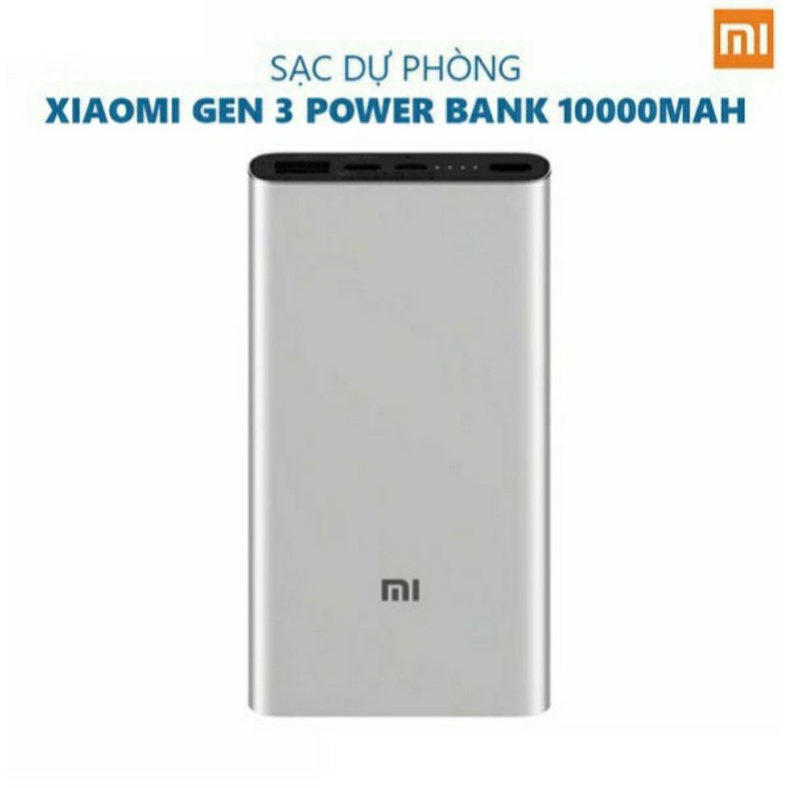 Sạc Dự Phòng Xiaomi 10000mAh Gen 3 [ Hàng chính hãng]  2 Cổng Sạc Nhanh 18W