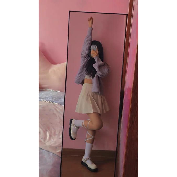 Giày Mary Jane đế mềm quai đính đá sang trọng phong cách Ulzzang Hàn Quốc hottrend