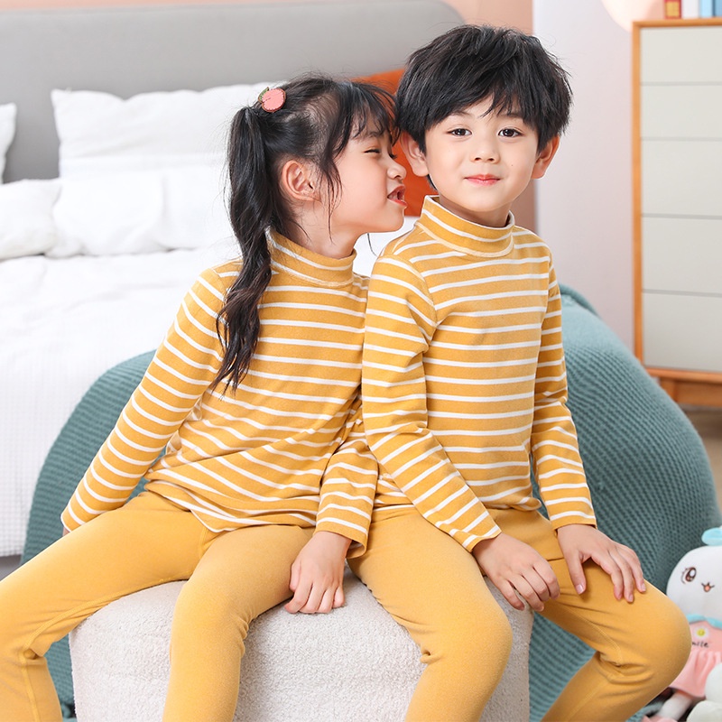 Bộ Quần Áo Dài Cổ Lọ Giữ Ấm Mùa Thu Đông Cho Bé Kích Thước 100-160CM
