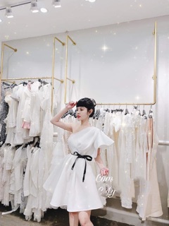 ĐẦM XÒE LỆCH VAI XẾP LI