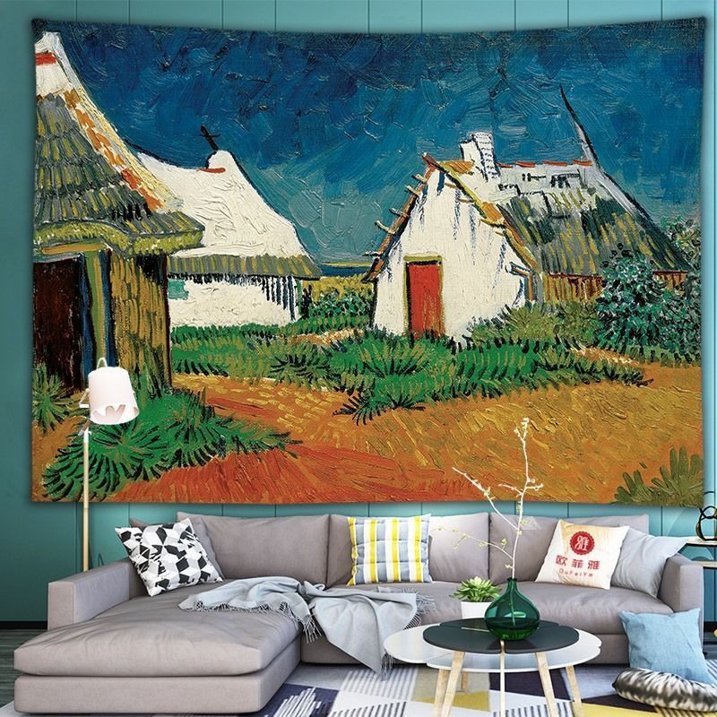 Thảm Treo Tường Phong Cách Tranh Sơn Dầu Trang Trí Nhà Cửa