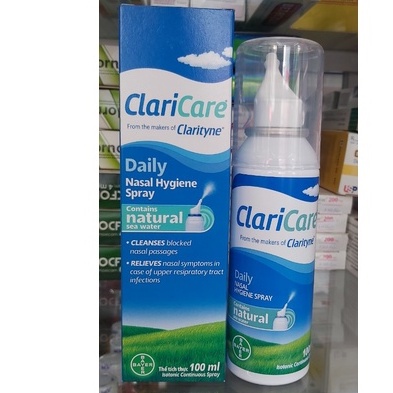 Dung dịch xịt rửa mũi hằng ngày ClariCare 100ml - Nhập khẩu Pháp