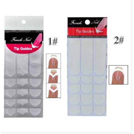 Bộ dán hỗ trợ vẽ móng French Nail Sticker  Duashop