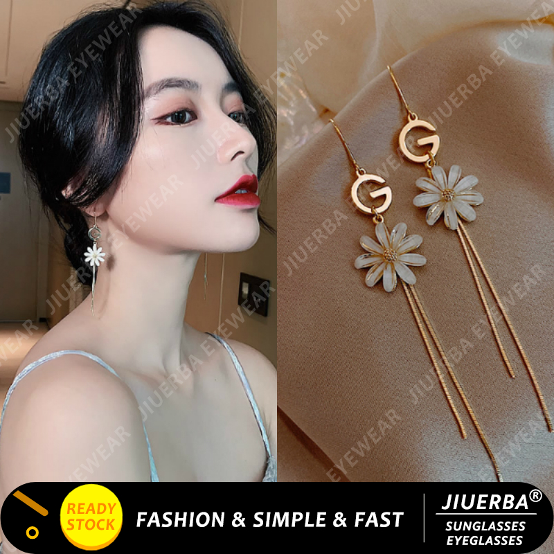 Khuyên Tai Dáng Dài Hình Hoa Hướng Dương Phong Cách Hàn Quốc