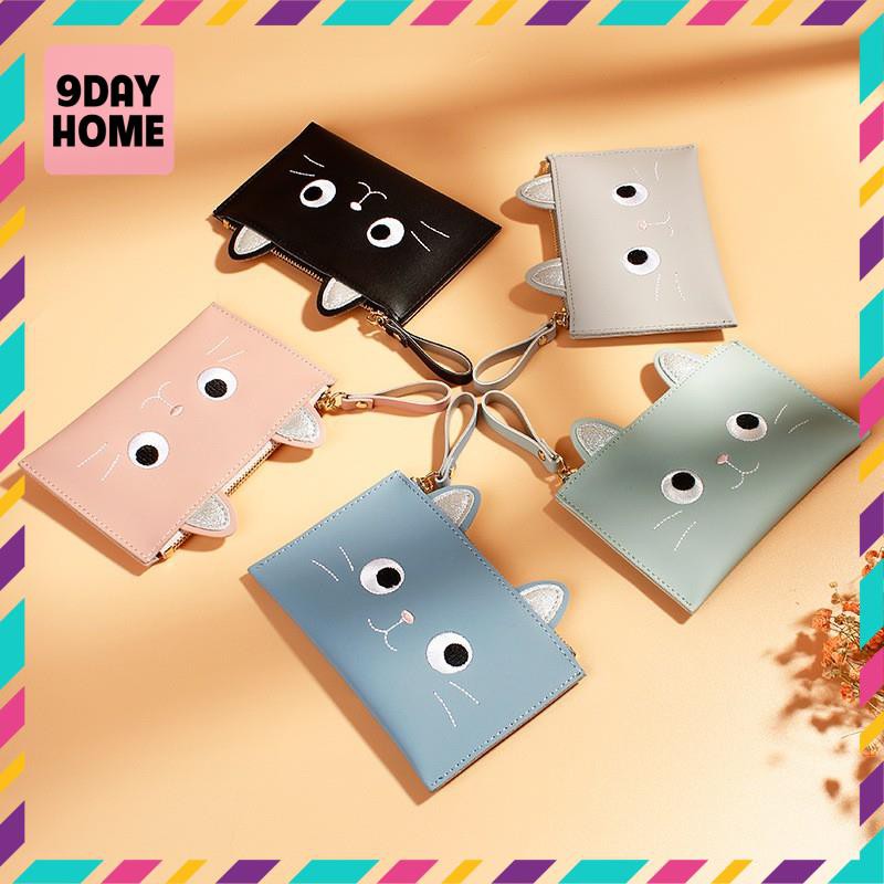 VÍ CẦM TAY NỮ NGẮN MINI CUTE hình mèo dễ thương TAOMICMIC danh PU cao cấp