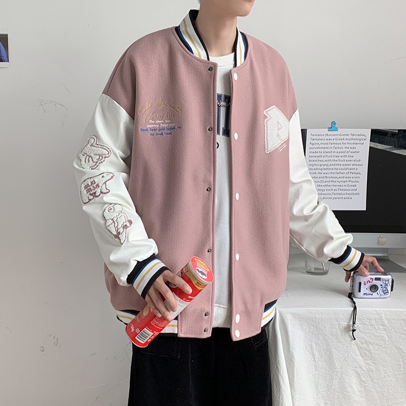 Áo Varsity Jacket Chất Dạ Họa Tiết Thêu hàng cao cấp kèm video thật