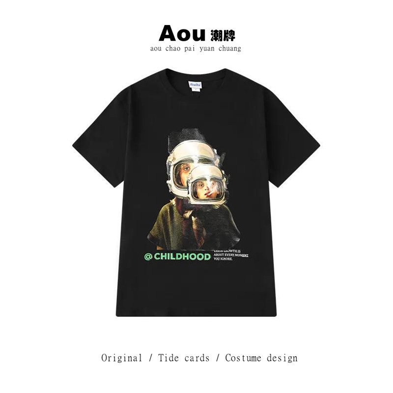 Áo thun ZHELIHANGFEI cotton tay ngắn quá cỡ in họa tiết thời trang độc đáo chất lượng cao dành cho nữ