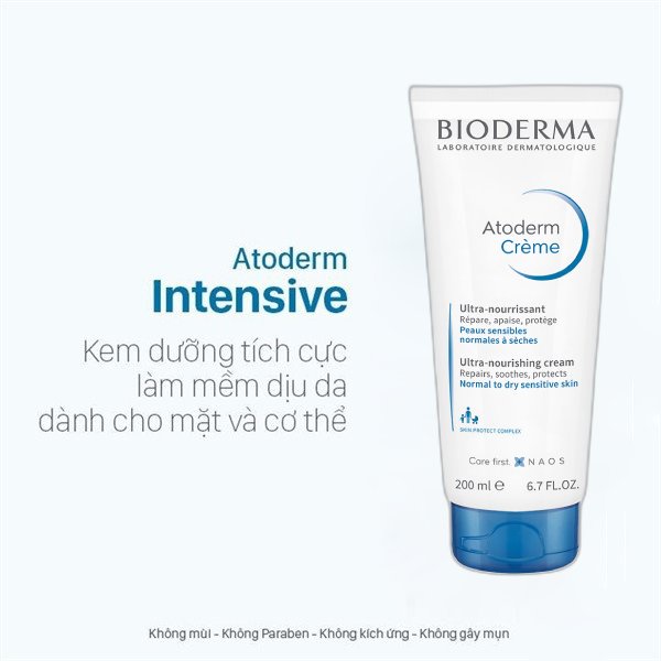 Kem Dưỡng Ẩm Cho Da Khô, Nhạy Cảm BIODERMA ATODERM Cream 200ml