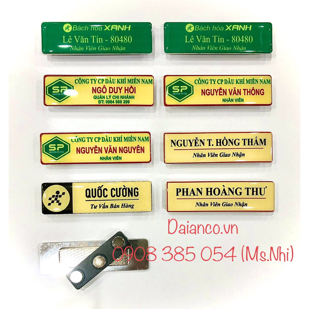Bảng tên nhân viên cài áo đuôi cài nam châm tiện dụng