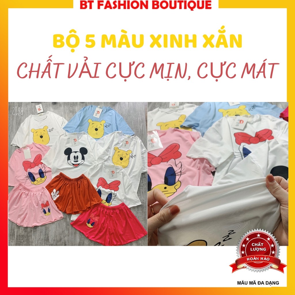 [HÀNG CHUẨN XỊN] Đồ bộ nữ Hoạt Hình HH01 quần đùi giả váy,from thụng chuẩn vải đanh mịn | BigBuy360 - bigbuy360.vn