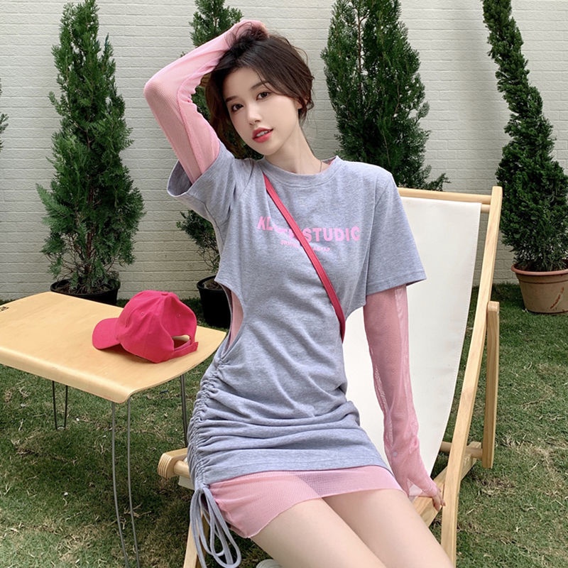 COZOK Set Đầm Lưới Tay Dài Thời Trang Dành Cho Nữ