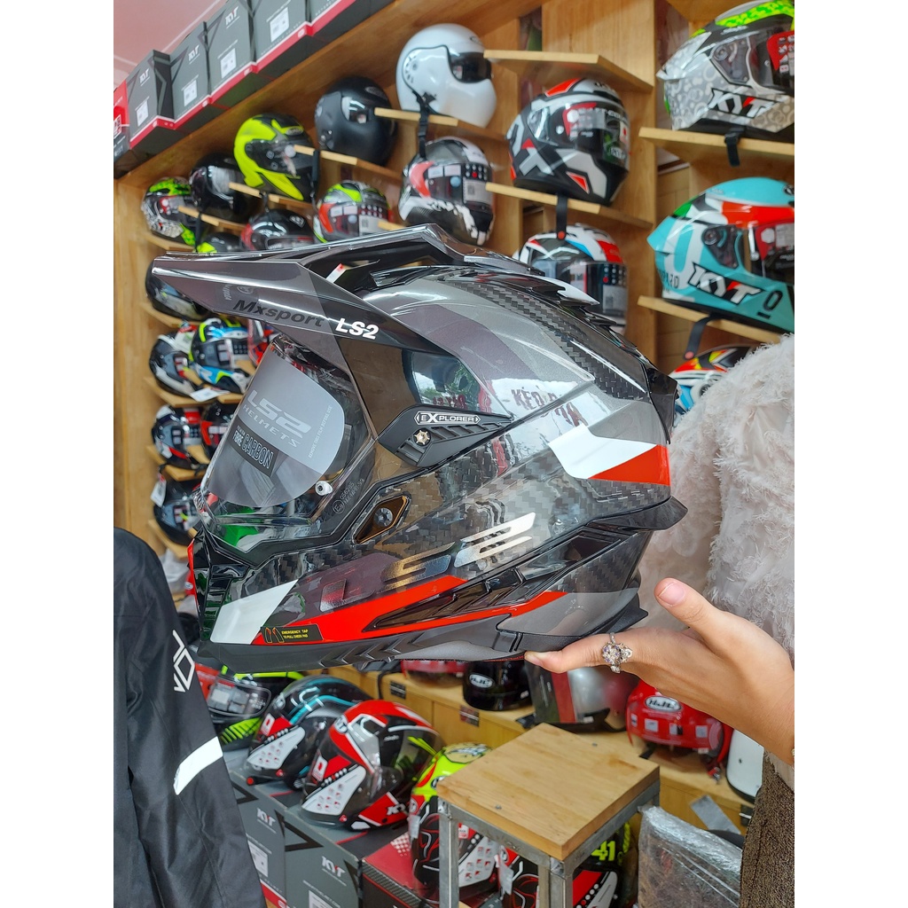 Mũ LS2 MX701 C explorer Carbon Gloss Black