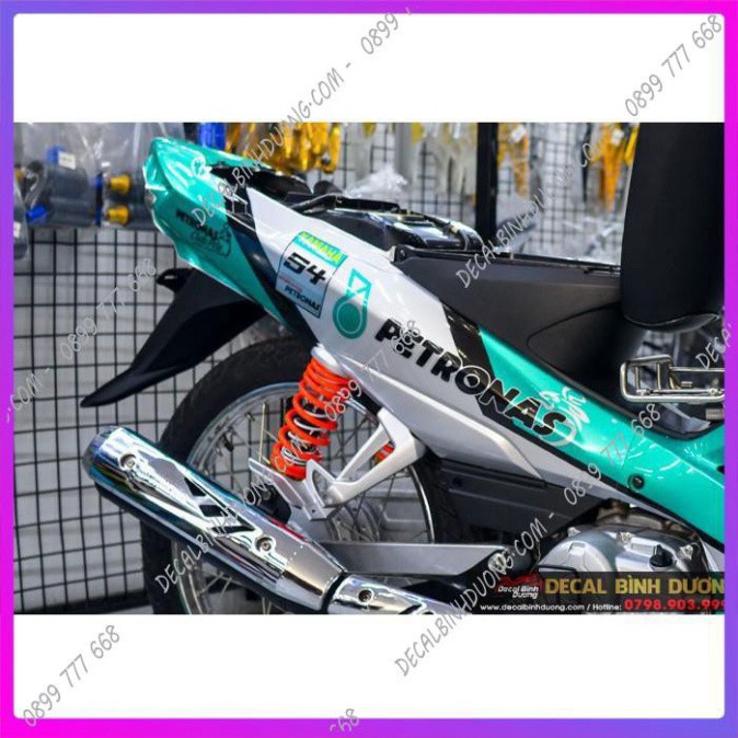 [TEM TRÙM XE Máy] Tem Xe Sirius Xanh Ngọc Bạc Petronas - Decal Candy