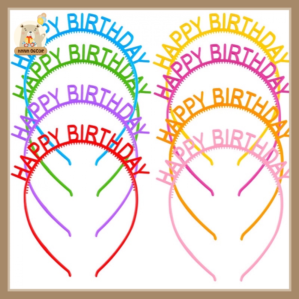 Bờm cài tóc Happy birthday sinh nhật, thôi nôi, liên hoan siêu xinh