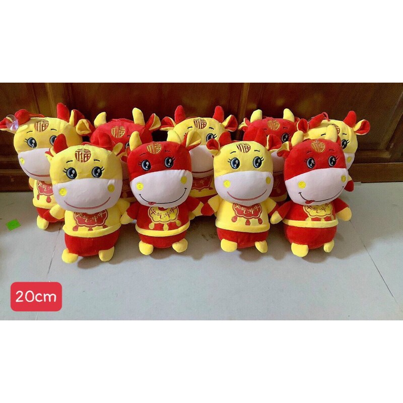 GẤU BÔNG TRÂU TẾT TÀI LỘC Cao Cấp,Chất Miniso Mềm Nhũng