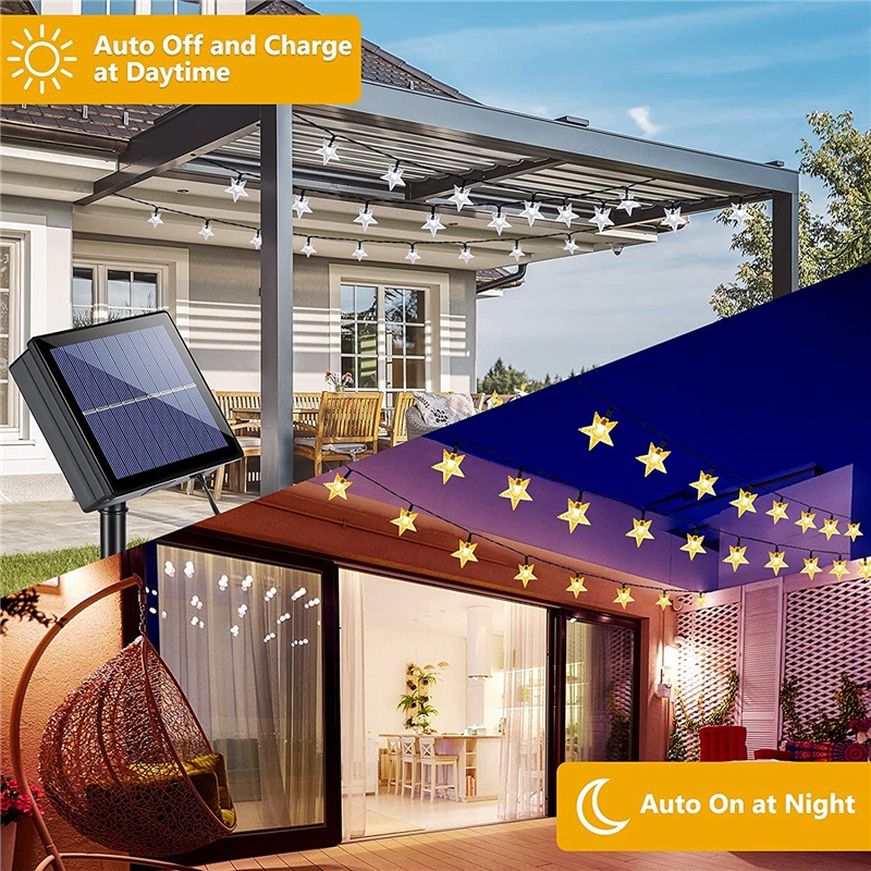 Dây đèn LED 20 chế độ dài 5m sử dụng năng lượng mặt trời trang trí tiệc